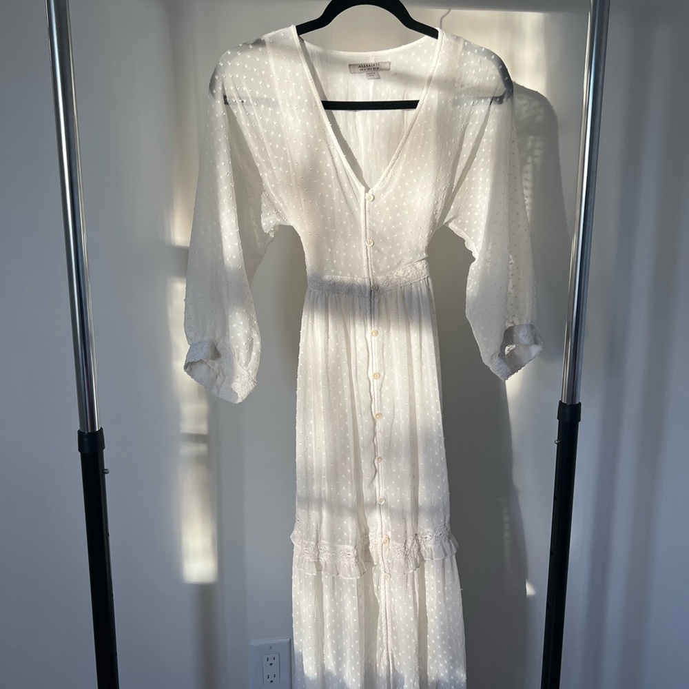Allsaints White Button-Down Dress